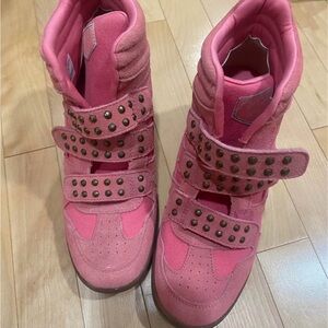 Skechers Pink Ankle Boots with Studded Straps